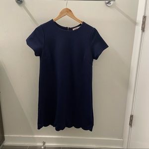 Never worn! Scalloped navy dress